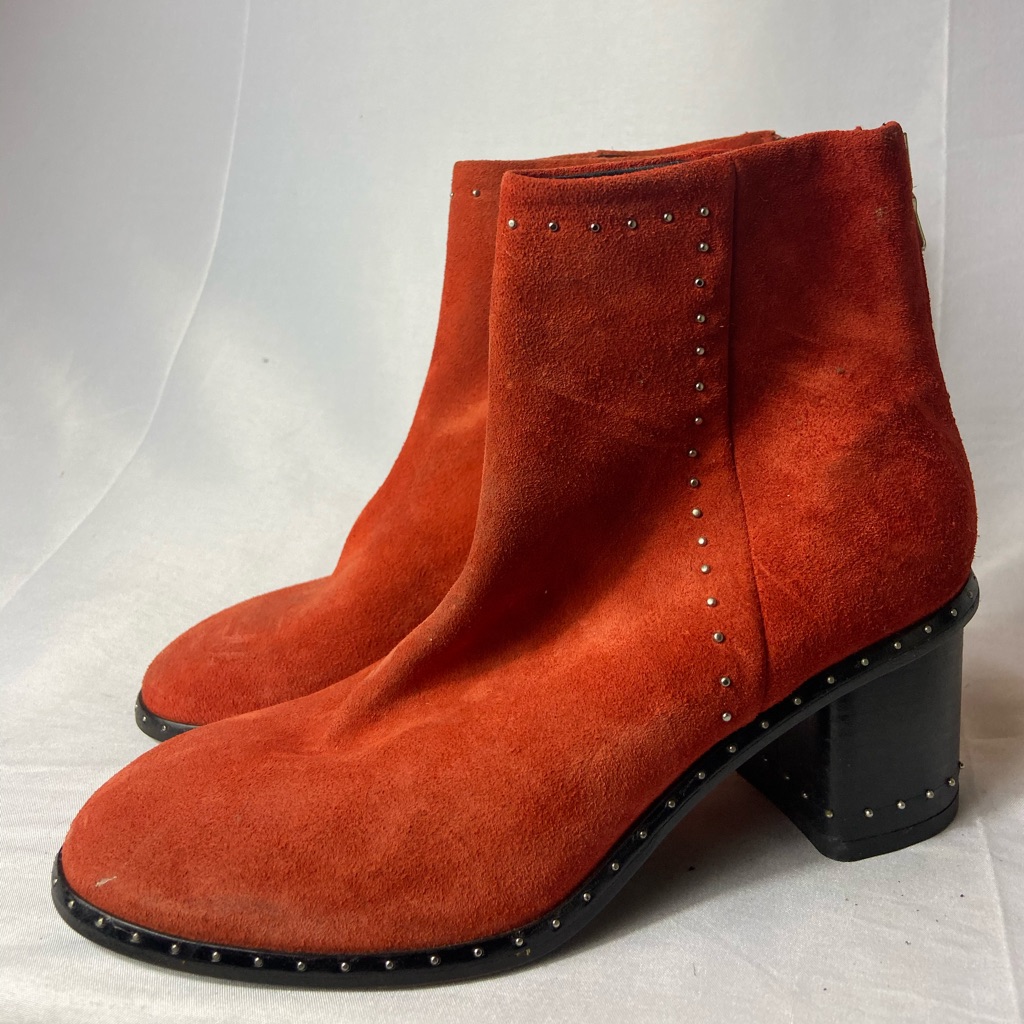 Rag & Bone Orange Studded Ankle Booties Eu37/Us7
